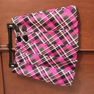 Lady Hagen Pink and Black Plaid Kilt Golf Skort Sz 8